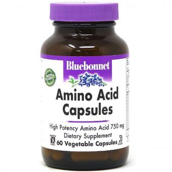 Комплекс Амінокислот 750 мг, Amino Acid, Bluebonnet Nutrition, 60 вегетаріанських капсул