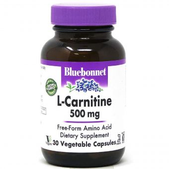 L-Карнітин 500 мг, L-Carnitin, Bluebonnet Nutrition, 30 вегетаріанських капсул