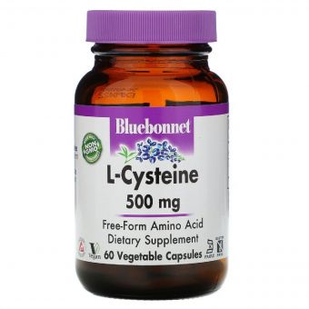 L-Цистеїн 500 мг, L-Cystein, Bluebonnet Nutrition, 60 вегетаріанських капсул