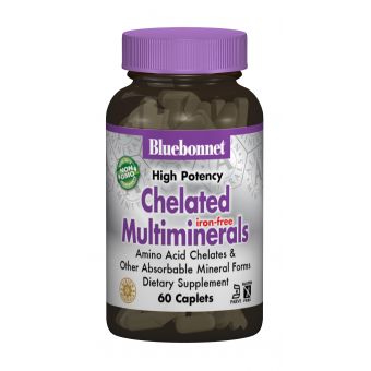 Хелатні Мультімінерали без Заліза, Albion, Bluebonnet Nutrition, 60 капсул