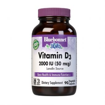Вiтамiн D3 2000IU, Bluebonnet Nutrition, 180 вегетаріанських капсул