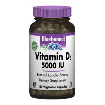 Вiтамiн D3 5000IU, Bluebonnet Nutrition, 120 вегетаріанських капсул