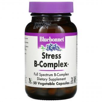 Стрес В-Комплекс, Stress B-Complex, Bluebonnet Nutrition, 50 вегетаріанських капсул