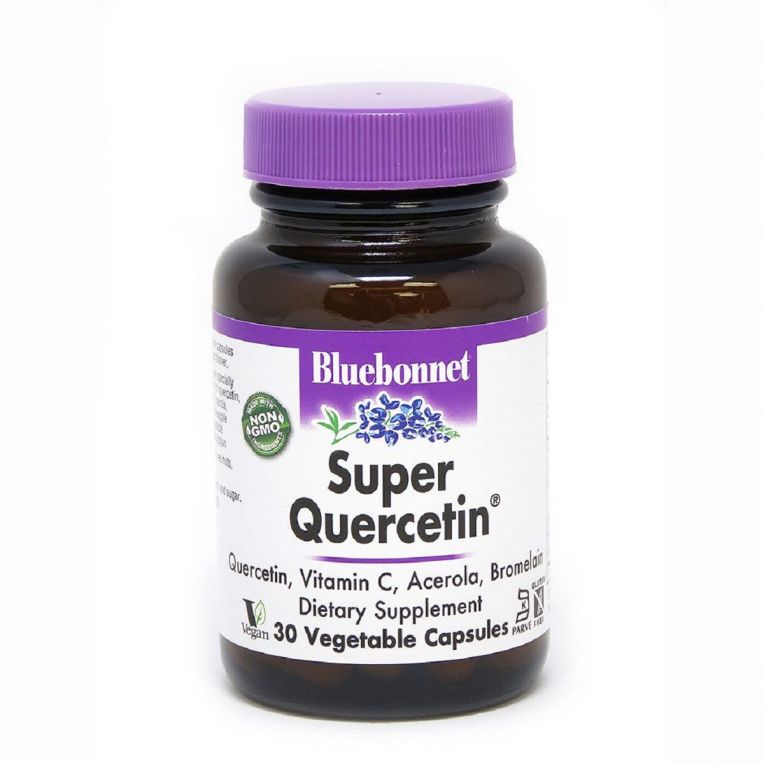 Кверцетин, Super Quercetin, Bluebonnet Nutrition, 30 вегетаріанських капсул