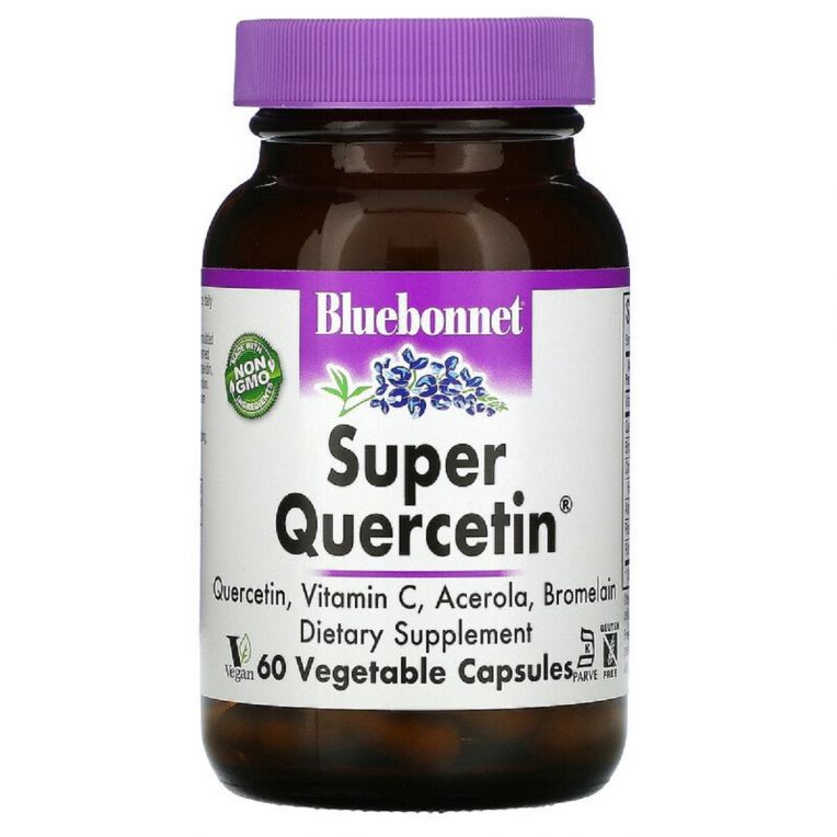 Кверцетин, Super Quercetin, Bluebonnet Nutrition, 60 вегетаріанських капсул