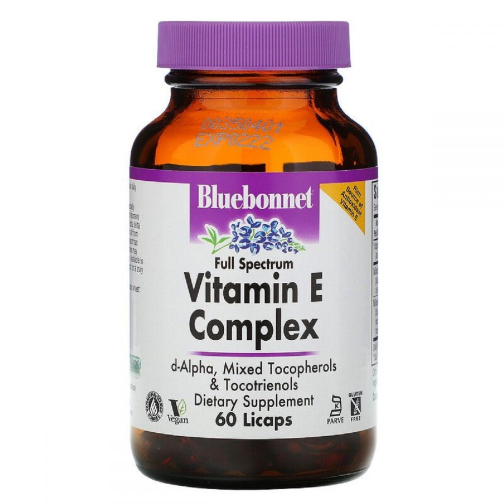 Комплекс Вітаміну E, Vitamin E Complex, Bluebonnet Nutrition, 60 капсул