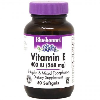 Натуральний Вiтамiн Е 400IU, Bluebonnet Nutrition, 50 желатинових капсул