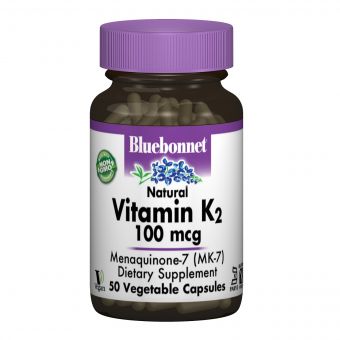 Вiтамiн К2 100мкг, Bluebonnet Nutrition, 50 вегетаріанських капсул
