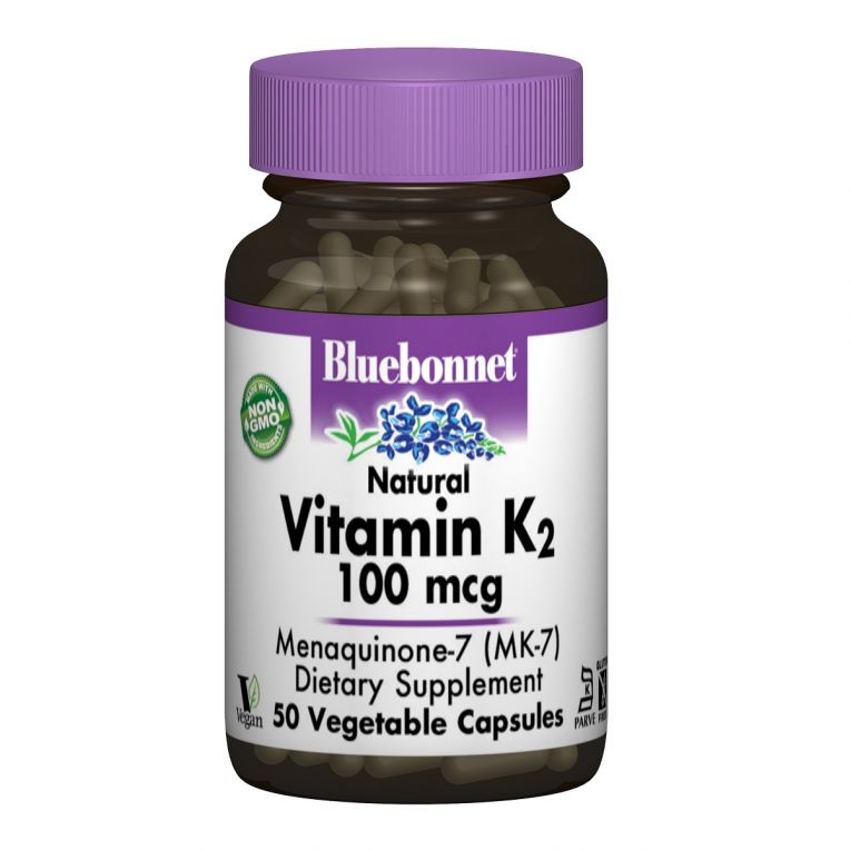 Вiтамiн К2 100мкг, Bluebonnet Nutrition, 50 вегетаріанських капсул