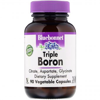Потрійний бор 3мг, Bluebonnet Nutrition, Triple Boron, 90 вегетаріанських капсул