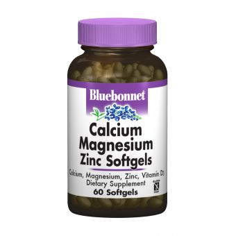 Кальцій Магній + Цинк, Bluebonnet Nutrition, 60 желатинових капсул