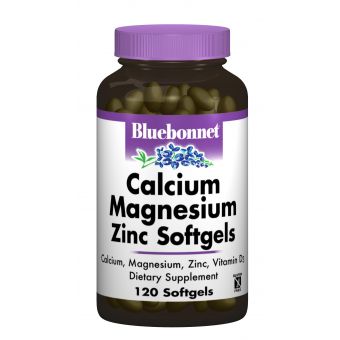 Кальцій Магній + Цинк, Bluebonnet Nutrition, 120 желатинових капсул
