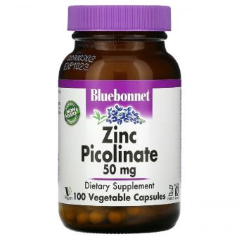 Цинк Піколинат 50мг, Bluebonnet Nutrition, 100 вегетаріанських капсул