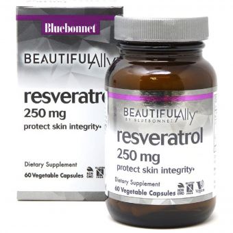 Ресвератрол 250 мг, Beautiful Ally, Bluebonnet Nutrition, Resveratrol 250 Мg, 60 рослинних капсул
