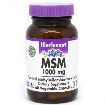 МСМ 1000 мг, MSM, Bluebonnet Nutrition, 60 вегетаріанських капсул