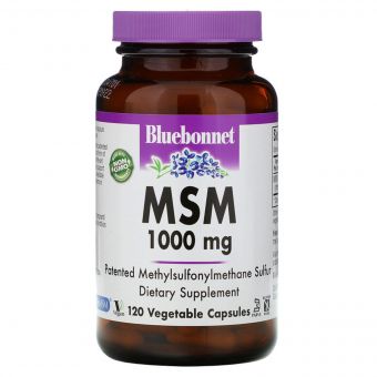 МСМ 1000 мг, MSM, Bluebonnet Nutrition, 120 вегетаріанських капсул