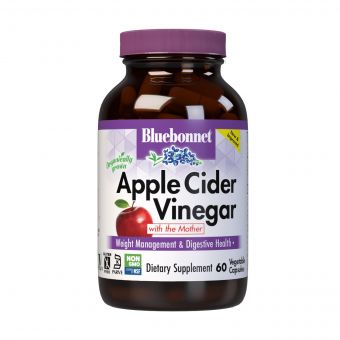 Яблучний оцет, Apple cider vinegar, Bluebonnet Nutrition, 60 вегетаріанських капсул