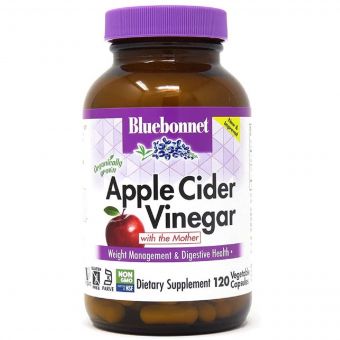 Яблучний оцет, Apple cider vinegar, Bluebonnet Nutrition, 120 вегетаріанських капсул