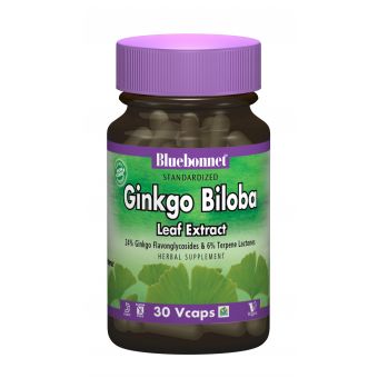 Екстракт Листя Гінкго Білоба, Ginkgo Biloba Leaf Extract Bluebonnet Nutrition, 30 гелевих капсул