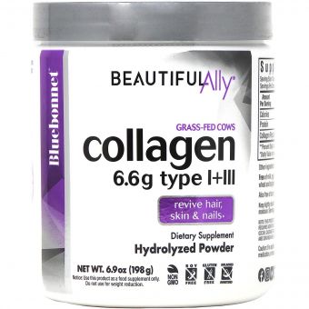 Колаген 1 та 3 типу, Beautiful Ally, Bluebonnet Nutrition, Collagen Type I + III, порошок 198 г