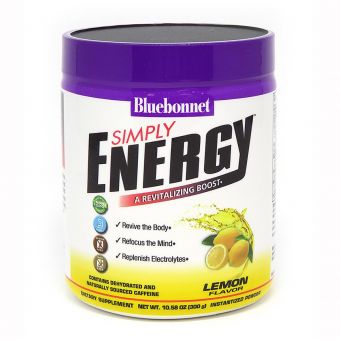 Енергетичний напій в порошку, Смак Лимону, Bluebonnet Nutrition, Simply Energy Lemon, 300 г