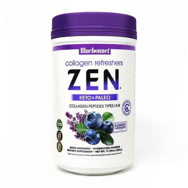 Колаген, спокій і гармонія, смак чорниці і лаванди, Collagen Refreshers ZEN Type I & III, Bluebonnet Nutrition, порошок 320 гр