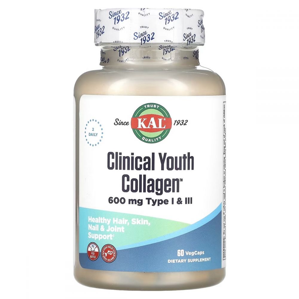 Колаген молодості, Clinical Youth Collagen, KAL, 60 вегетаріанських капсул