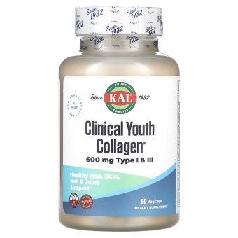 Колаген молодості, Clinical Youth Collagen, KAL, 60 вегетаріанських капсул