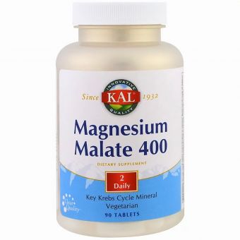 Магній Малат, Magnesium Malate,, KAL, 400 мг, 90 таблеток