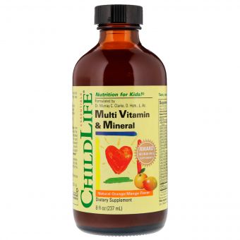 Рідкі Мультивітаміни для ДІтей, Смак Апельсин-Манго, Multi Vitamin & Mineral, ChildLife, 237 мл