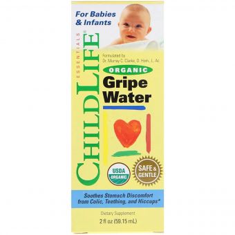 Дитяча Водичка від Коліків, Organic Gripe Water, ChildLife, 59.15 мл.