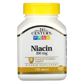 Ниацин, 100 мг, 21st Century, 110 таблеток