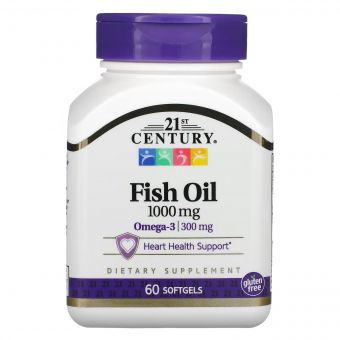 Риб&apos;ячий жир, 1000 мг, Fish Oil, 21st Century, 60 желатинових капсул