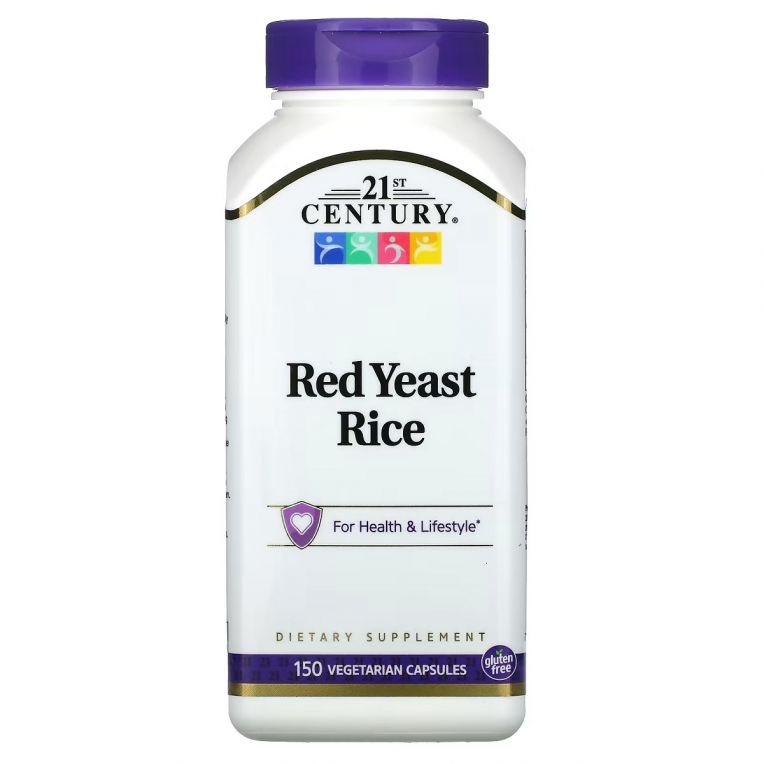 Червоний дріжджовий рис, Red Yeast Rice, 21st Century, 150 вегетаріанських капсул