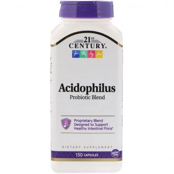 Суміш пробіотиків Acidophilus, 21st Century, 150 капсул