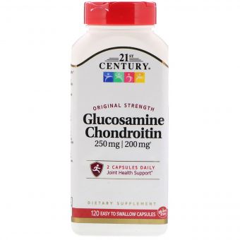Глюкозамін & Хондроітин 250 мг / 200 мг, 21st Century, Original Strength, 120 капсул