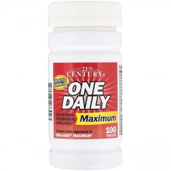 Комплекс мультивітамінів і мінералів максимальної дії, One Daily, 21st Century, 100 таблеток