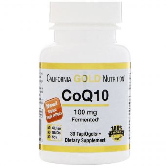 Коензим Q10, CoQ10, California Gold Nutrition, 100 мг, 30 вегетаріанських капсул