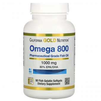 Омега 800, Риб&apos;ячий жир фармацевтичного якості, 1000 мг, California Gold Nutrition, 90 желатинових капсул
