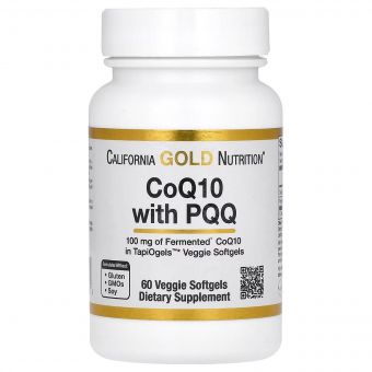 Коензим CoQ10 з PQQ, 100 мг, CoQ10 with PQQ, California Gold Nutrition, 60 вегетаріанських капсул