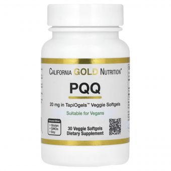 Пірролохінолінхінон PQQ, 20 мг, California Gold Nutrition, 30 вегетаріанських капсул