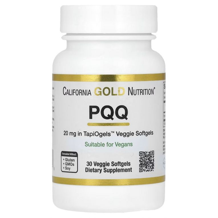 Пірролохінолінхінон PQQ, 20 мг, California Gold Nutrition, 30 вегетаріанських капсул