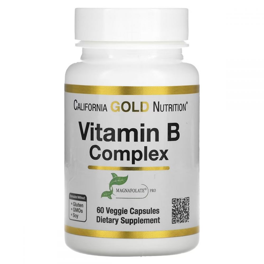 Комплекс вітамінів групи В, Vitamin B Complex, California Gold Nutrition, 60 вегетаріанських капсул