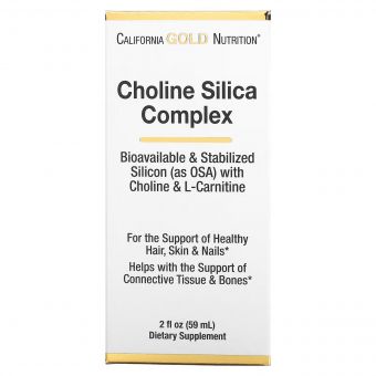 Комплекс холіну та кремнію для підтримки волосся, шкіри та нігтів, Choline Silica Complex, California Gold Nutrition, 59 мл