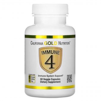 Засіб для зміцнення імунітету, Immune4, California Gold Nutrition, 60 вегетаріанських капсул