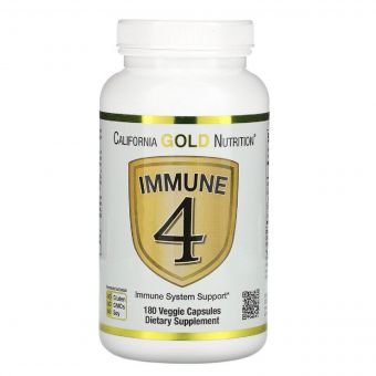Засіб для зміцнення імунітету, Immune4, California Gold Nutrition, 180 вегетаріанських капсул