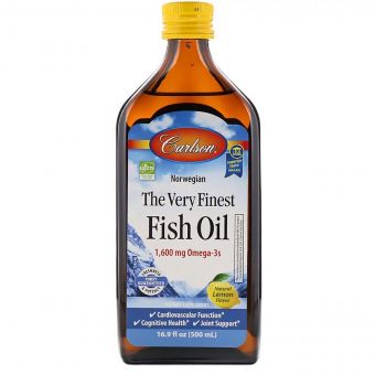 Риб&apos;ячий жир, Смак Лимона, Норвезька серія, The Very Finest Fish Oil Lemon, Carlson, 500 мл