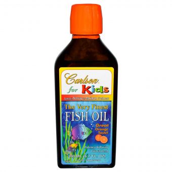 Риб&apos;ячий Жир для Дітей зі Смаком Апельсина, The Very Finest Fish Oil for Kids, Carlson, 200 мл