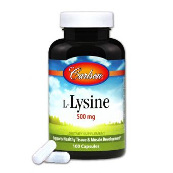 Лізин 500мг, L-Lysine, Carlson, 100 капсул