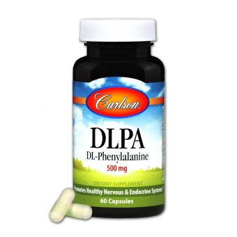 DLPA (фенілаланін) 500мг, DL-Phenylalanine, Carlson, 60 капсул